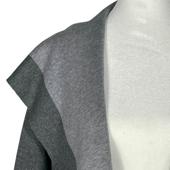 Reversible Drape-Front Cardigan Coat Charcoal & Light Gray Knit NWOT Boutique XL - Picture 6 of 11